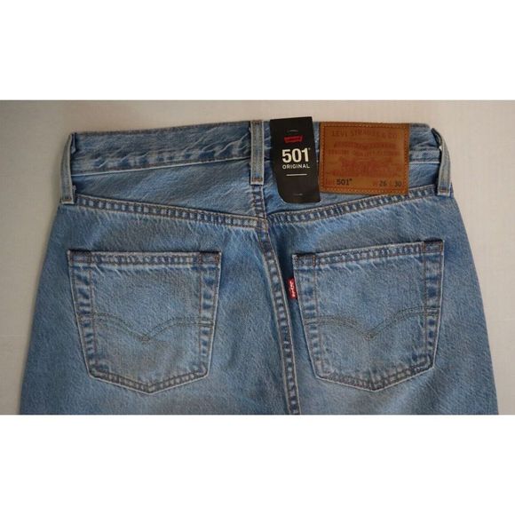 Levi's 501 Sz 26x30 Blue Canyon Kings Button Fly Straight Leg Denim Jeans $98 - Picture 5 of 9
